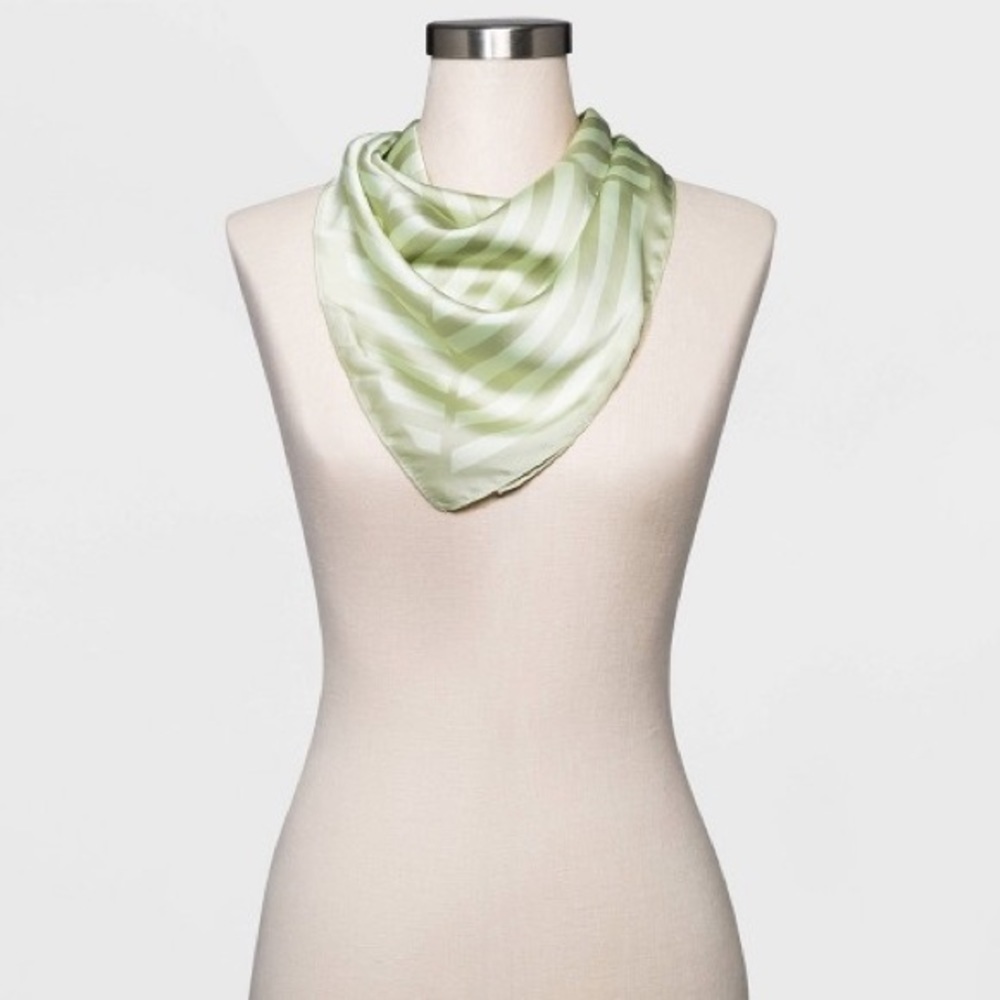 NWOT A New Day green striped square scarf